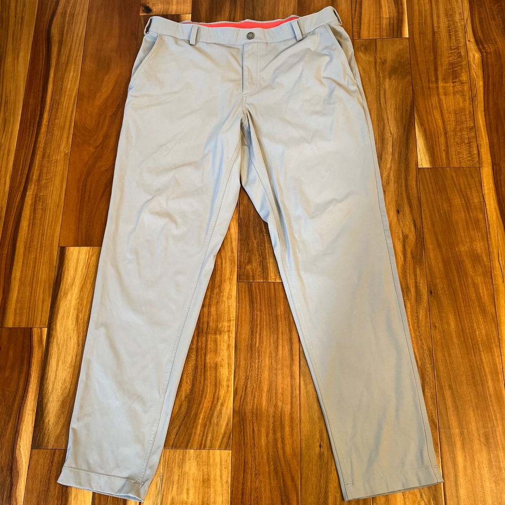 Redvanly Golf Pants Mens Large Gray High Stretch Performance Trousers 32 Inseam